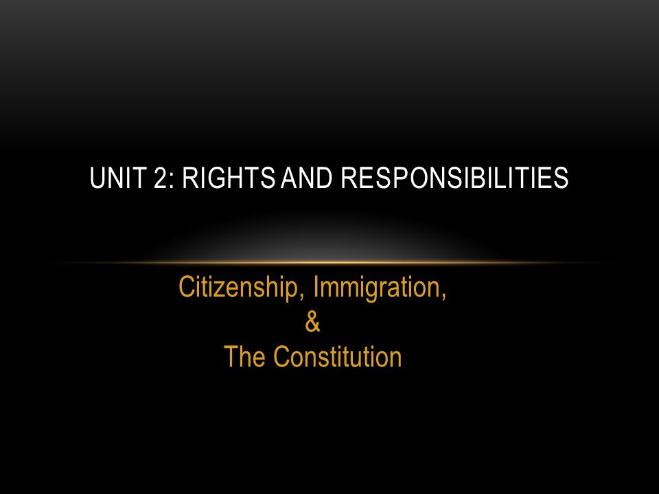 Unit 2: Rights and Responsibilities