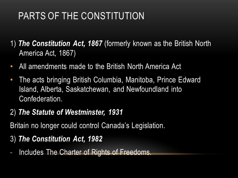 Parts of the constitution