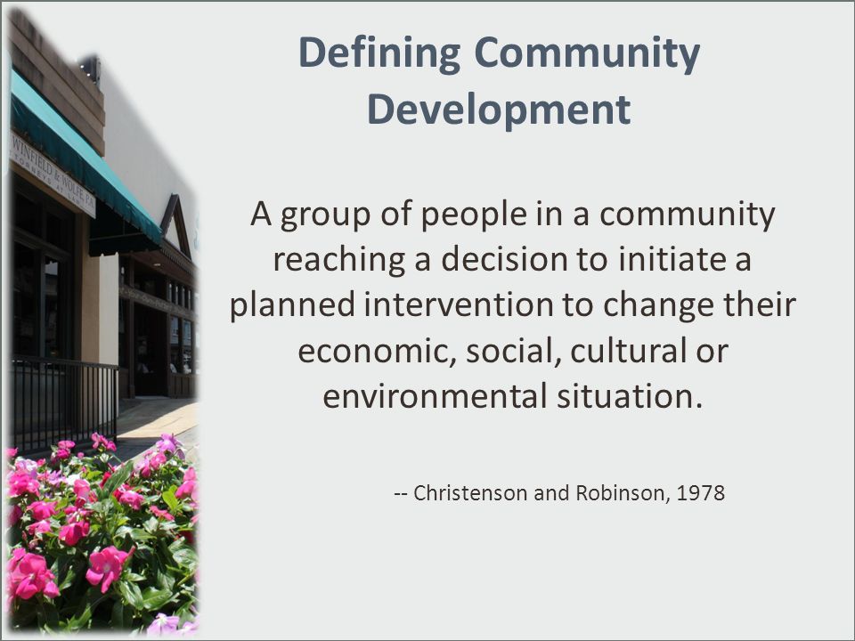 Defining Community Development