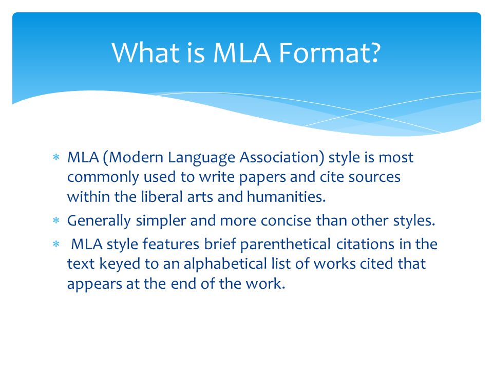 What is MLA Format