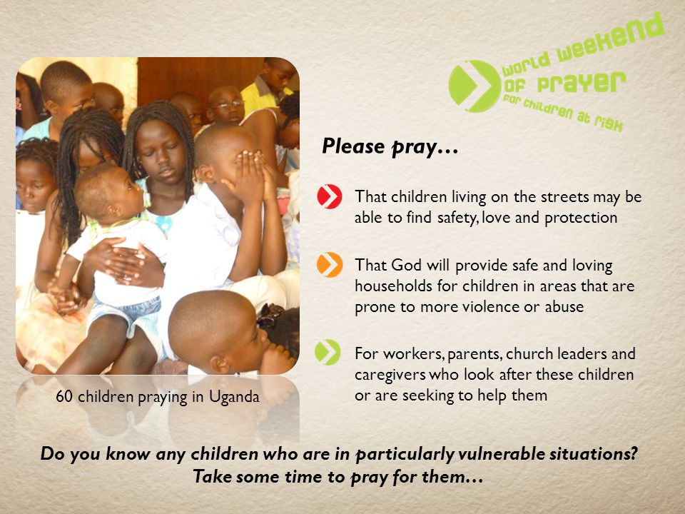 60 children praying in Uganda