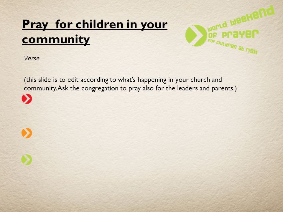 Pray for children in your community