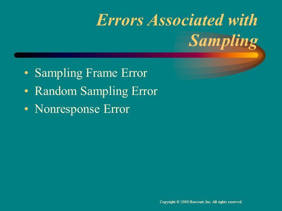Errors Associated with Sampling