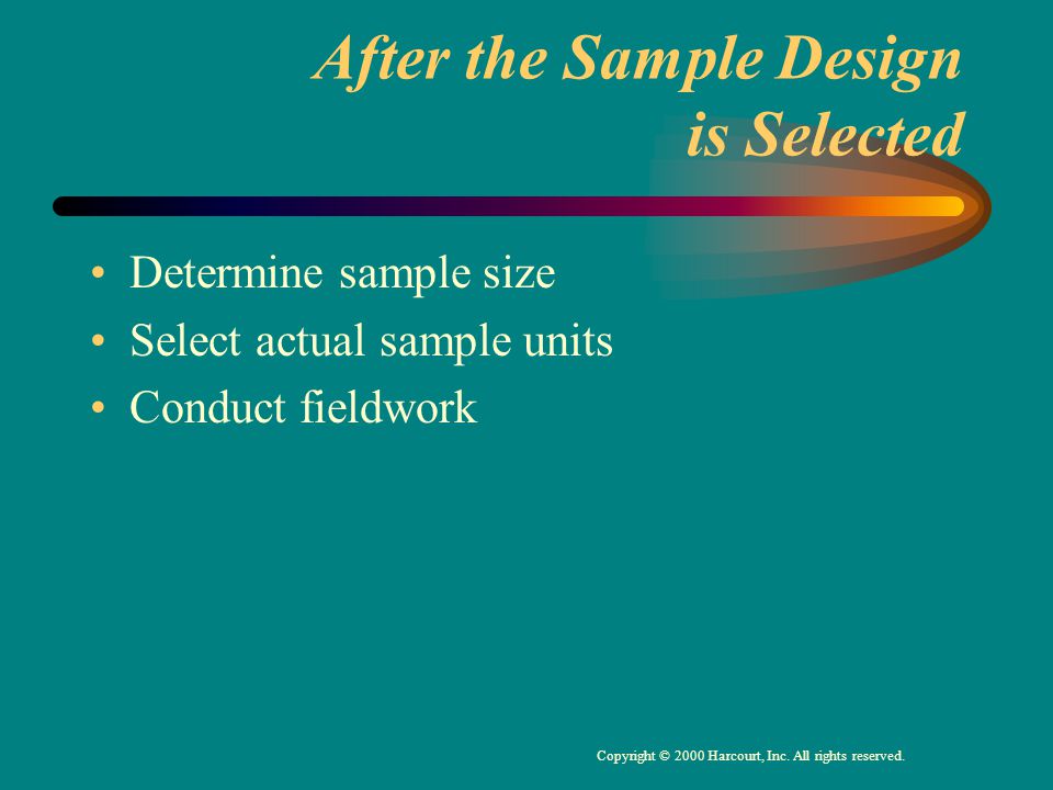After the Sample Design is Selected