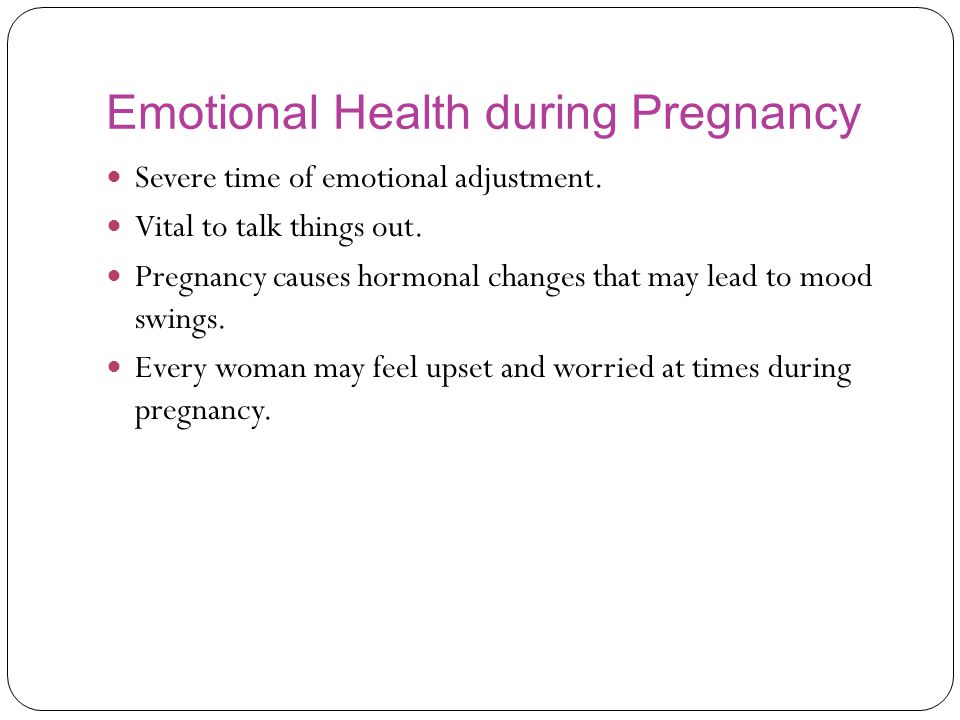 Emotional Health during Pregnancy
