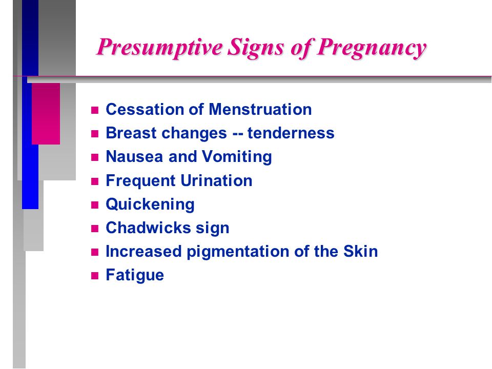 Presumptive Signs of Pregnancy