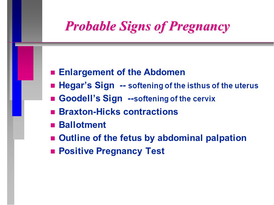 Probable Signs of Pregnancy