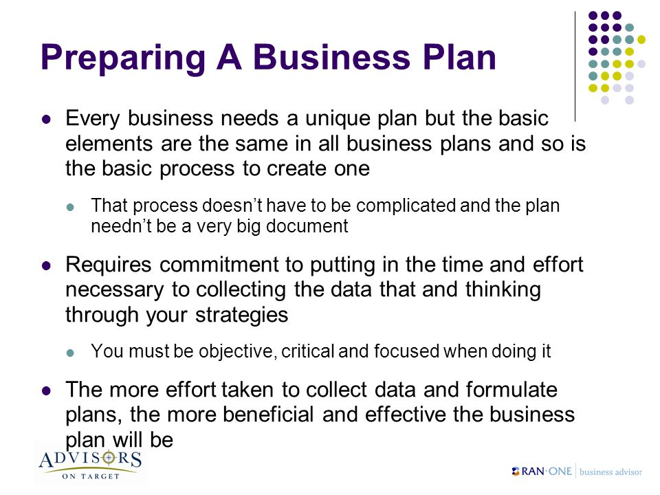 preparing business plan
