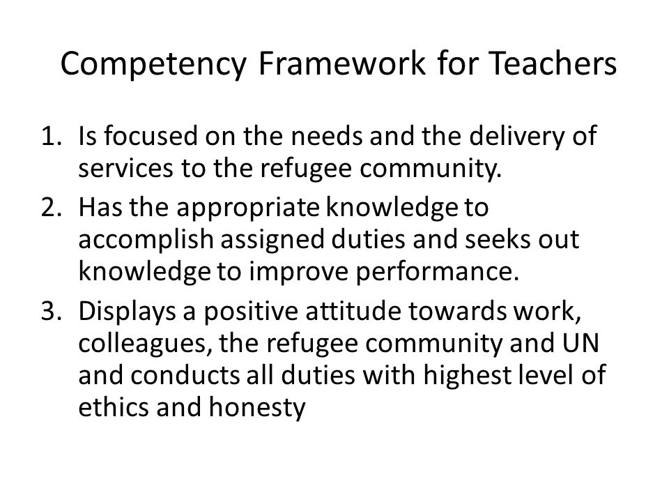Competency Framework for Teachers
