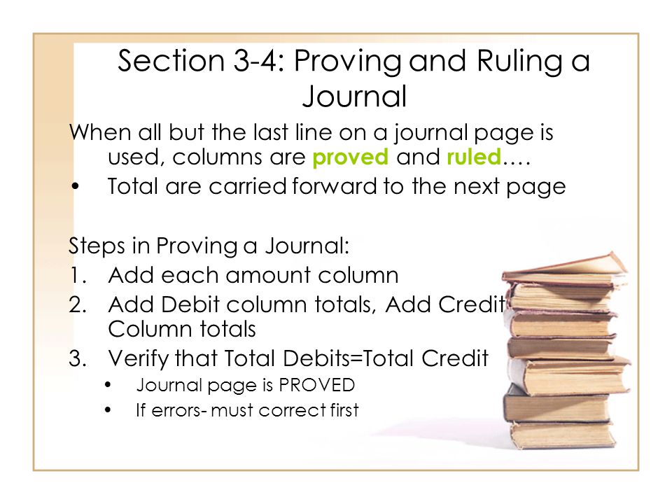 Section 3-4: Proving and Ruling a Journal