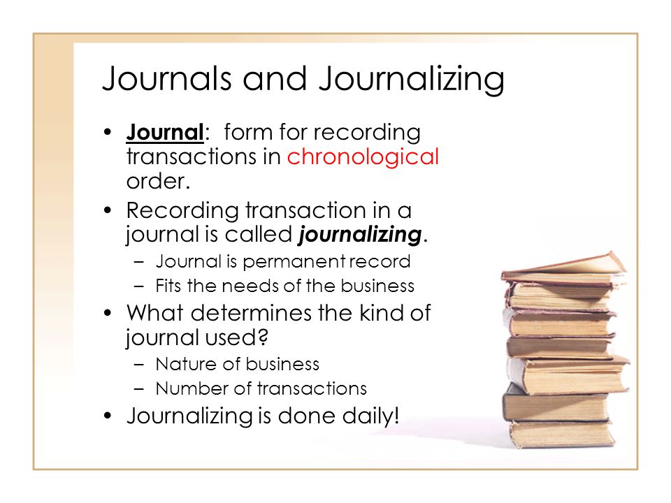 Journals and Journalizing