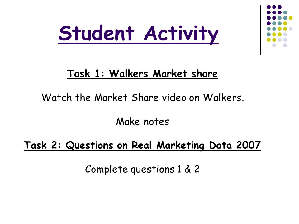 Task 1: Walkers Market share