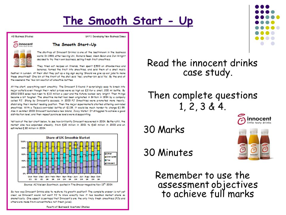 The Smooth Start - Up Read the innocent drinks case study.