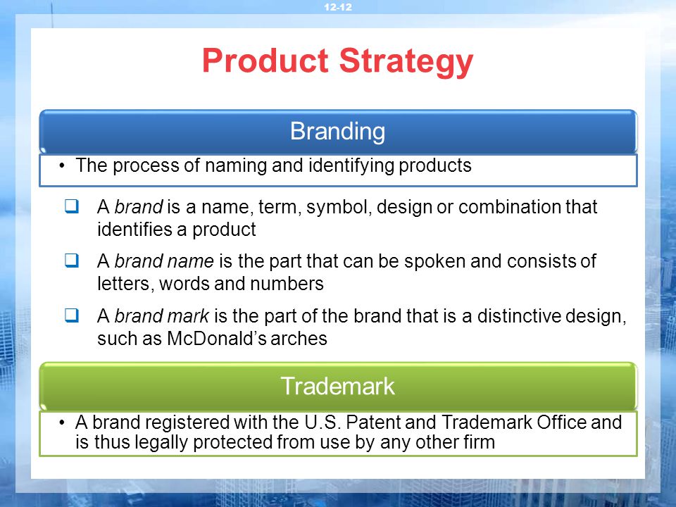 Product Strategy Branding Trademark