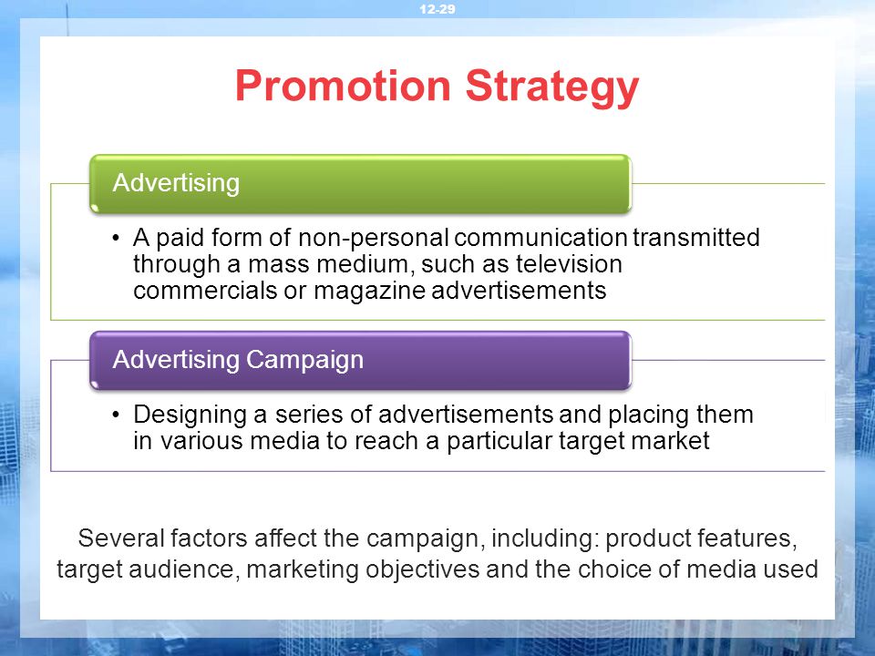 Promotion Strategy Advertising