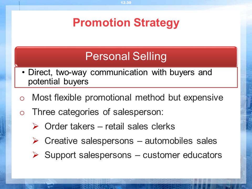 Promotion Strategy Personal Selling