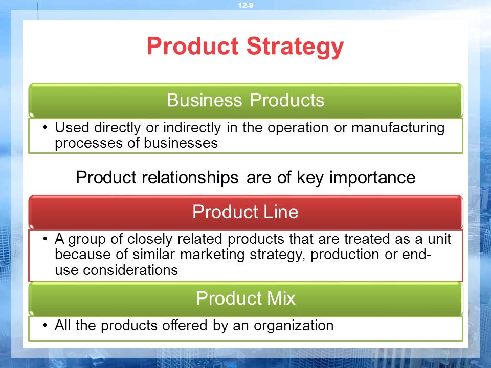 Product relationships are of key importance