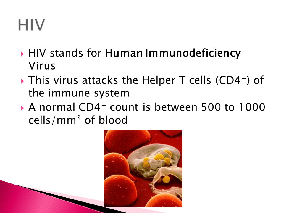 HIV HIV stands for Human Immunodeficiency Virus
