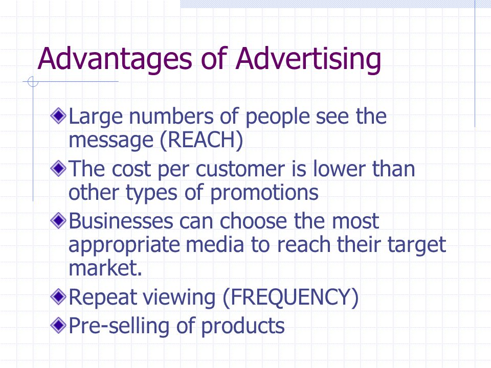 Advantages of Advertising