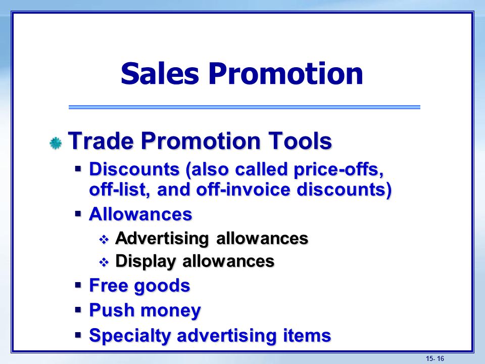 Sales Promotion Business Promotion Tools