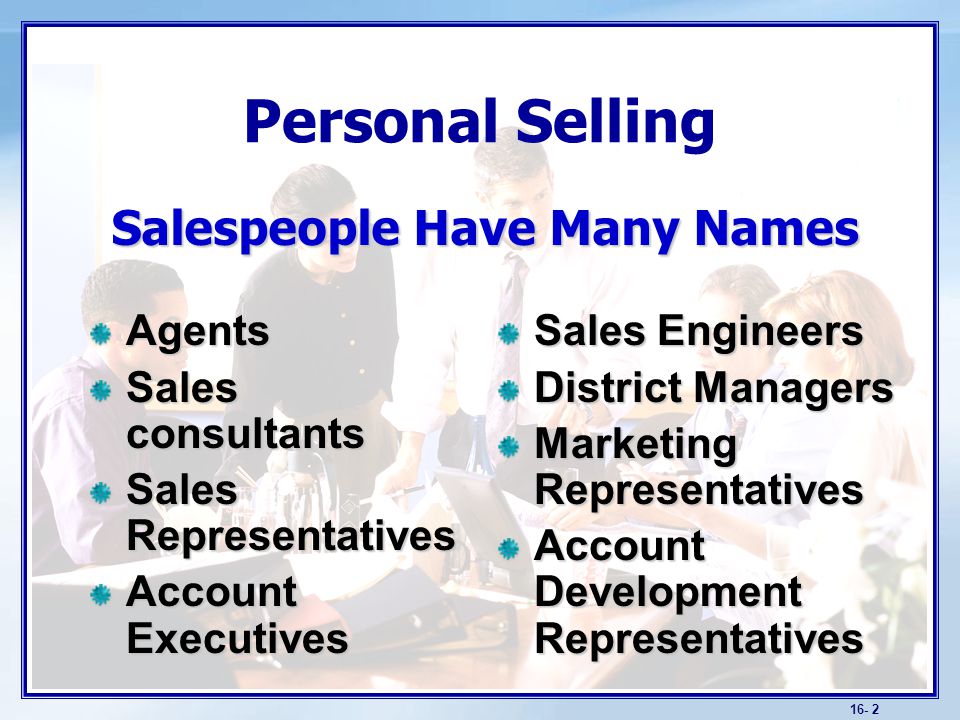 Personal Selling The Role of the Sales Force