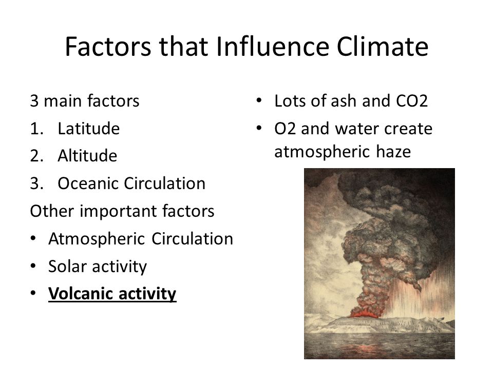 Factors that Influence Climate