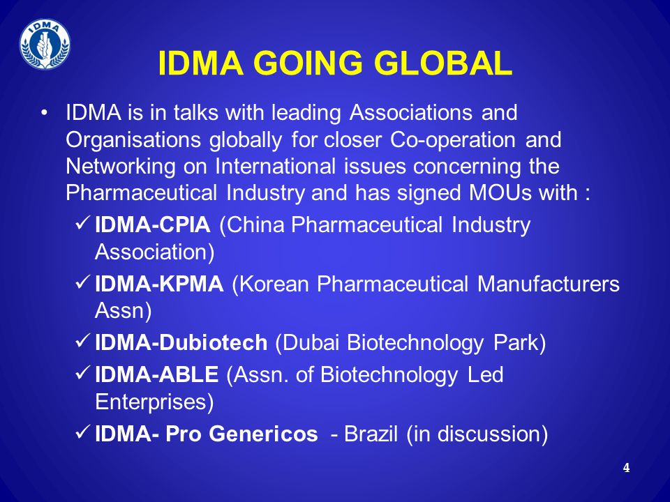 IDMA GOING GLOBAL