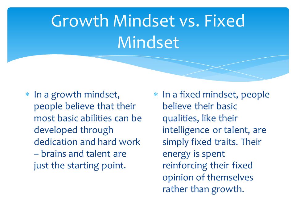 Growth Mindset vs. Fixed Mindset