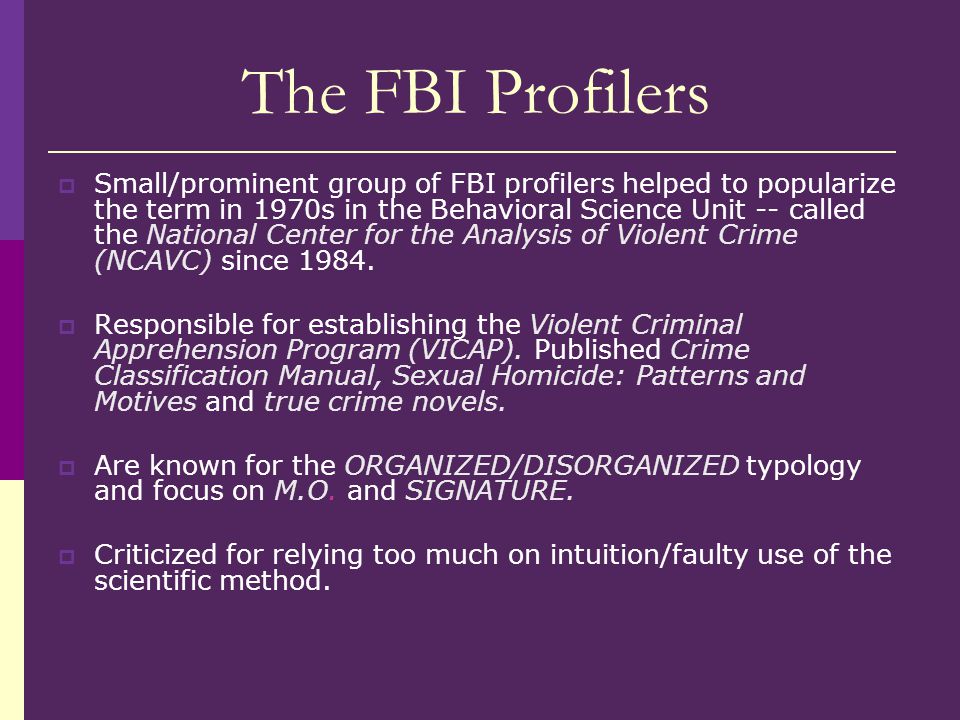The FBI Profilers