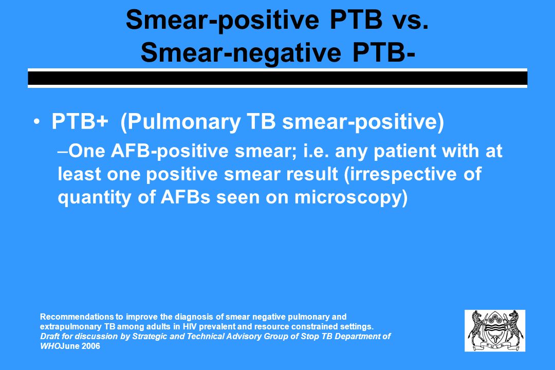 Smear-positive PTB vs. Smear-negative PTB-