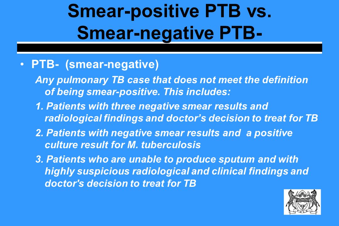 Smear-positive PTB vs. Smear-negative PTB-
