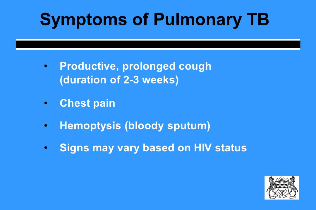 Symptoms of Pulmonary TB
