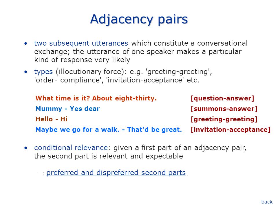 types of adjacency pairs