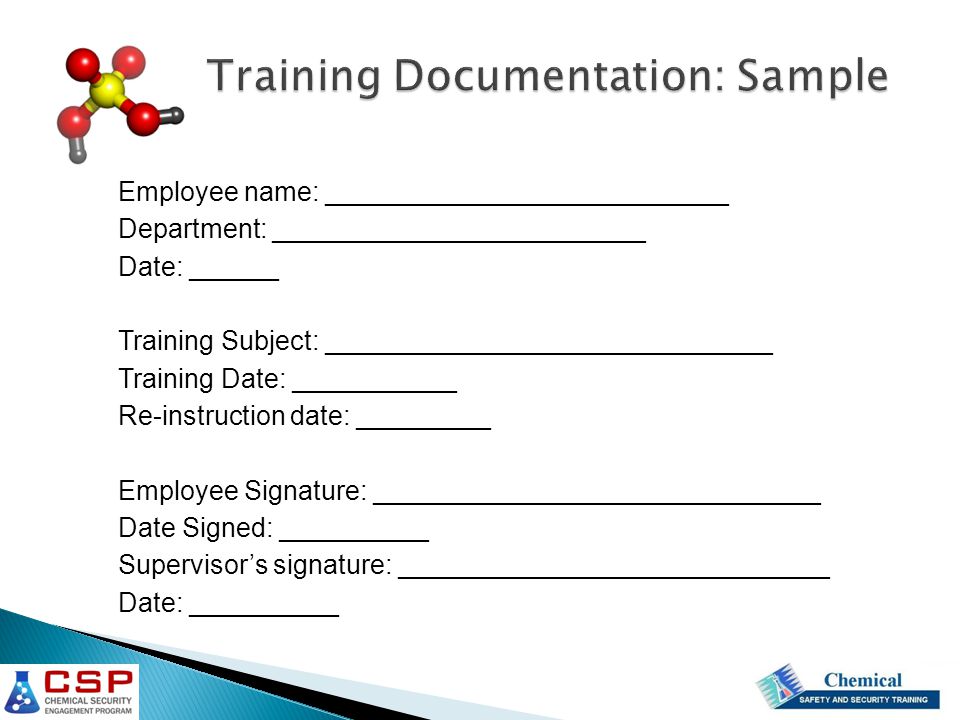 Training Documentation: Sample