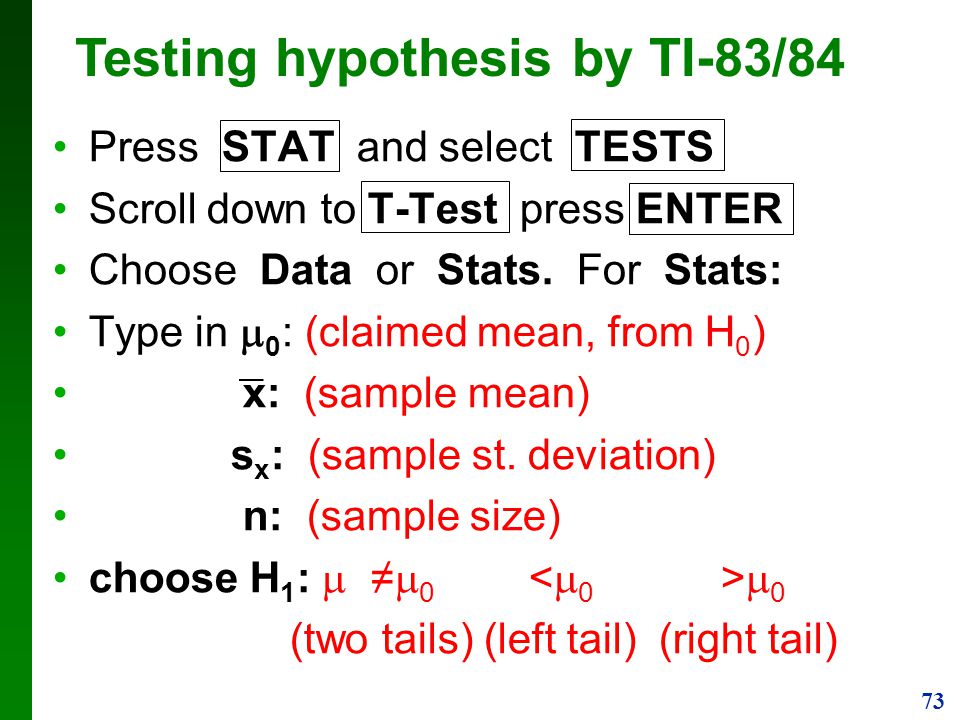 Definitions In statistics, a hypothesis is a claim or 