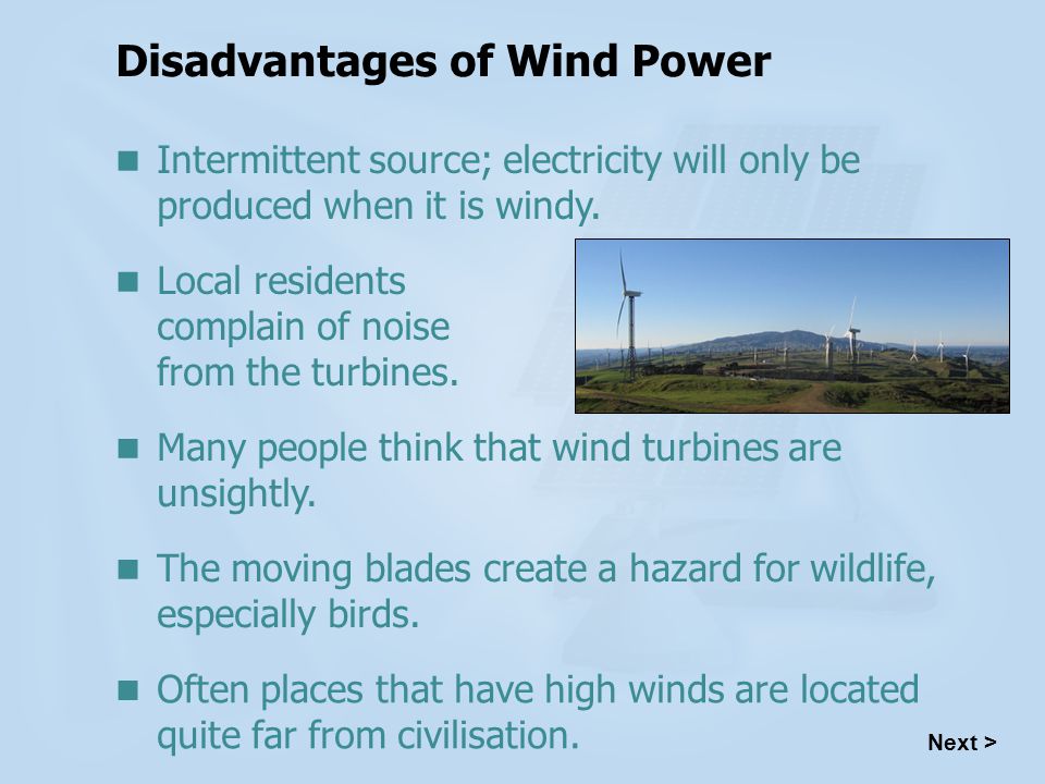 Disadvantages of Wind Power
