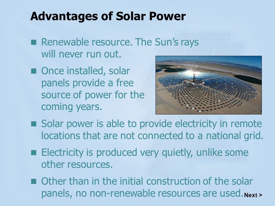 Advantages of Solar Power