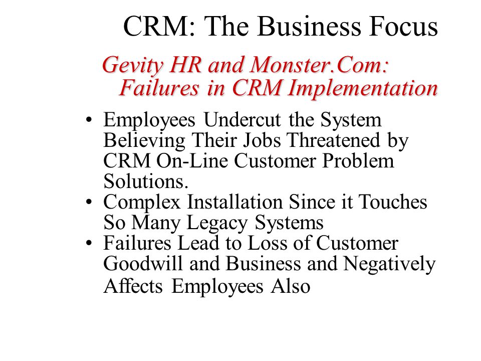 CRM: The Business Focus