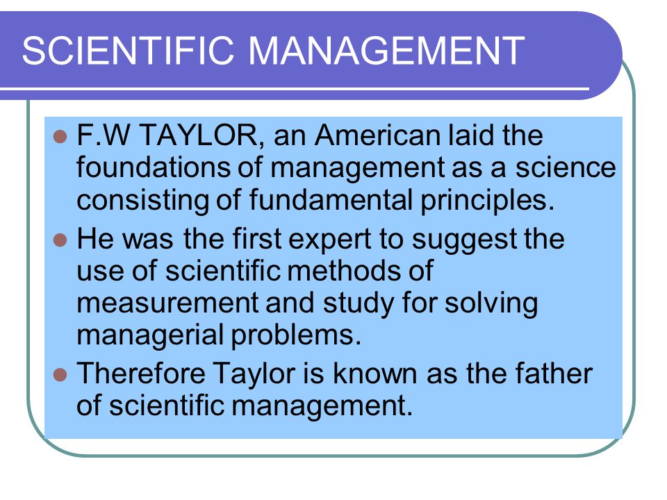 scientific management examples