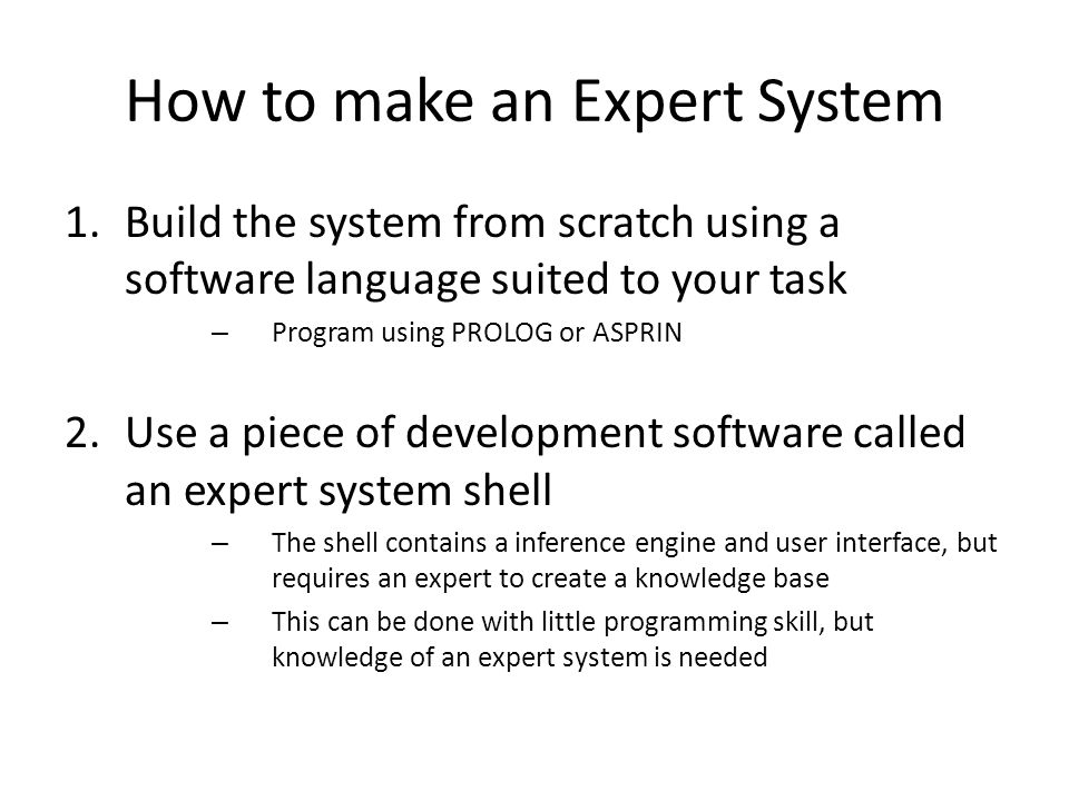 How to make an Expert System