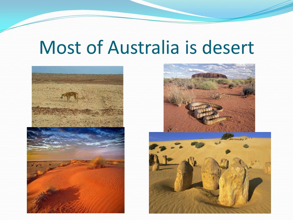 Most of Australia is desert