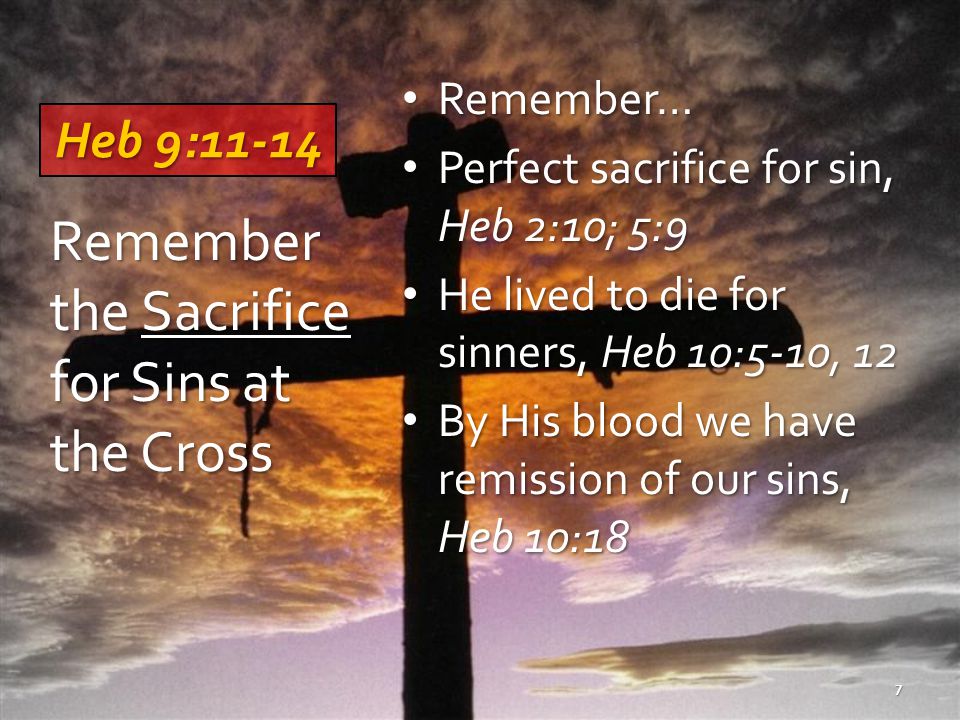 Remember the Sacrifice for Sins at the Cross