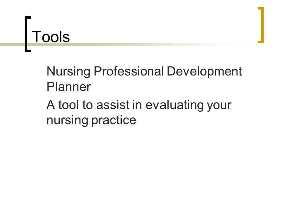 Tools Nursing Professional Development Planner