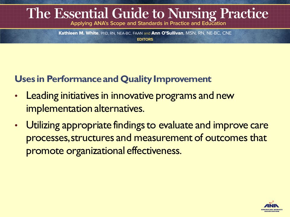 Uses in Performance and Quality Improvement