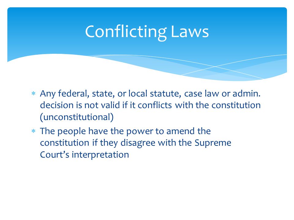 Conflicting Laws