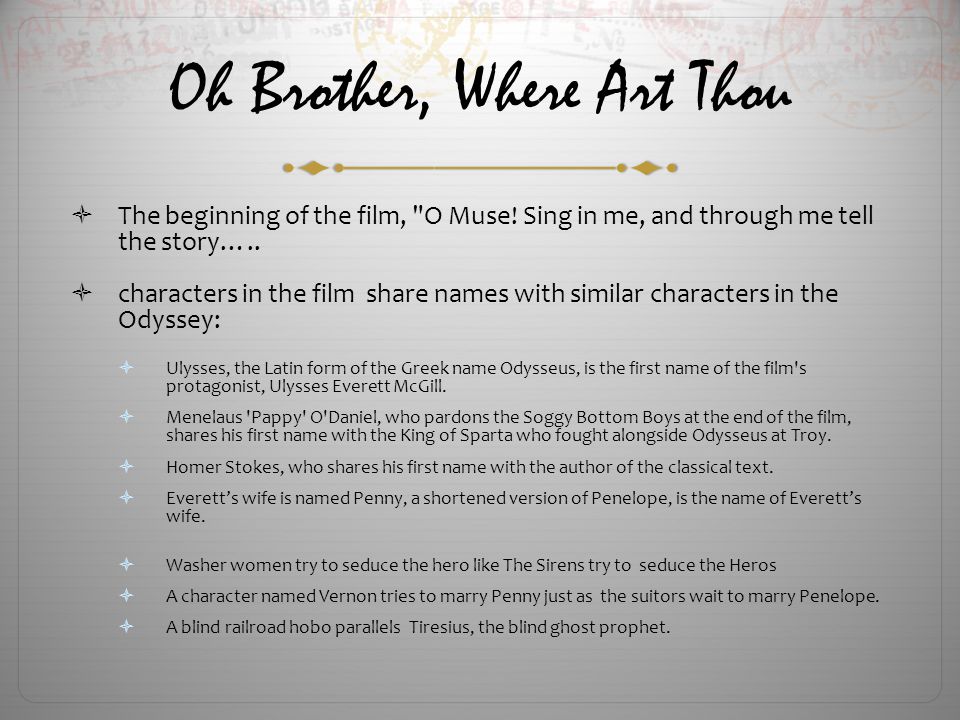 o brother where art thou odyssey parallels o brother where art thou odyssey parallels