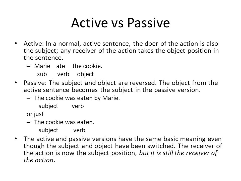 Active vs Passive