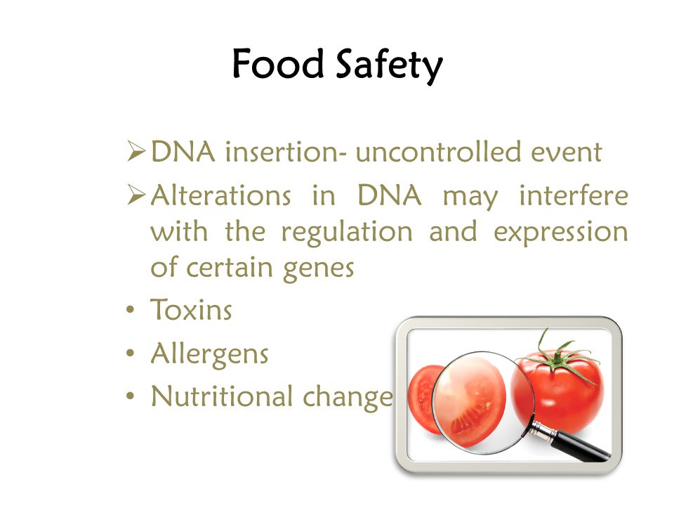 Food Safety DNA insertion- uncontrolled event