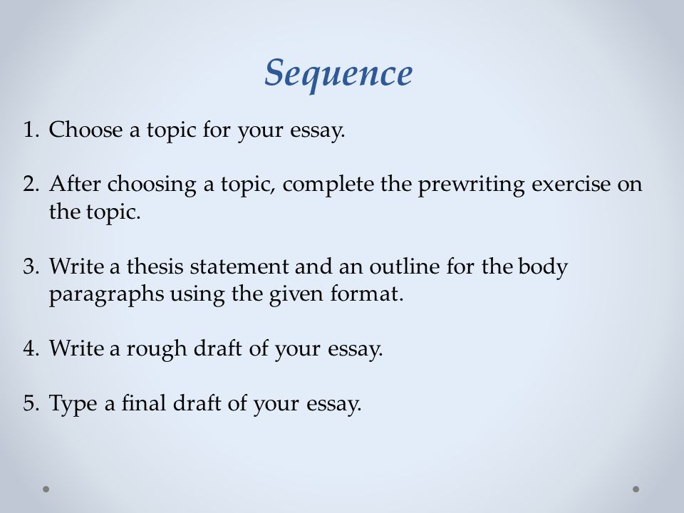 sequence essay