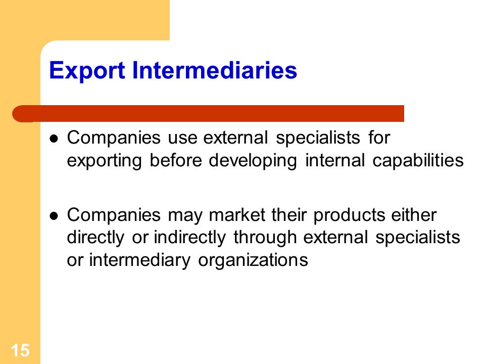 Export Intermediaries
